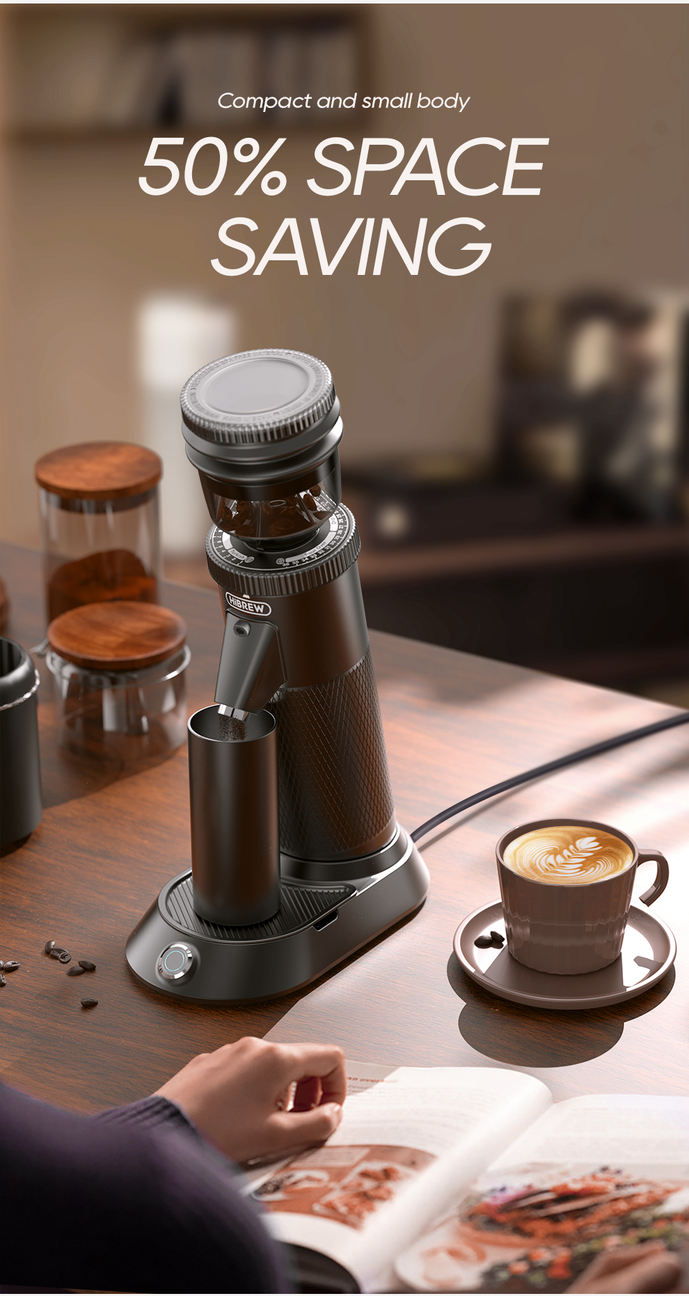 HiBREW G5 48mm Conical Burr Electric Coffee Grinder - Image 2