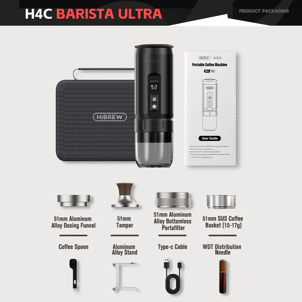 HIBREW H4C portable espresso maker in use outdoors