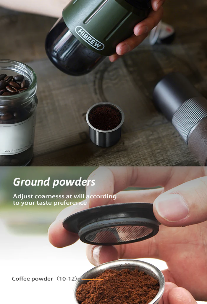 HiBREW 2 in 1 Portable Espresso Maker For Capsule & Ground Hand Press Brewer H4D - Image 3